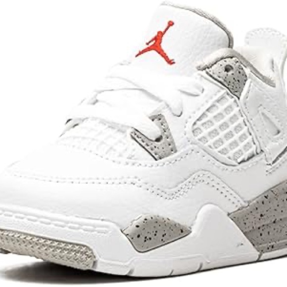 Jordans Kids White and Gray Sneakers